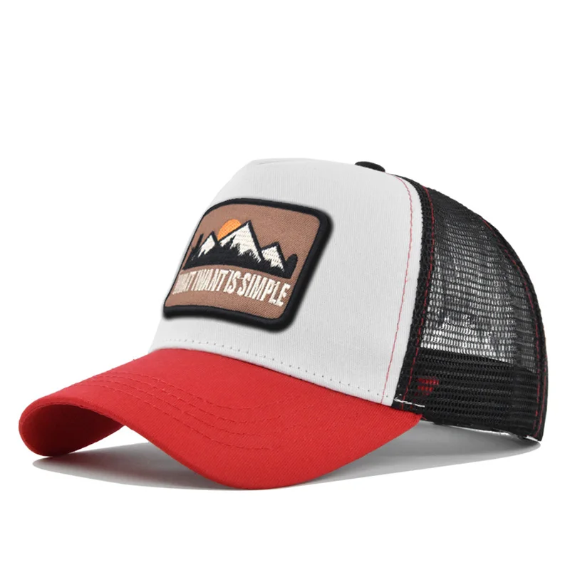Marken-Netzstoff-Baseballkappe mit Buchstabenstickerei für Damen und Herren, Snapback Sonnenschutz Outdoor Sonnenhut, Dad Trucker Hut, Designer-Kappe – Detail 7