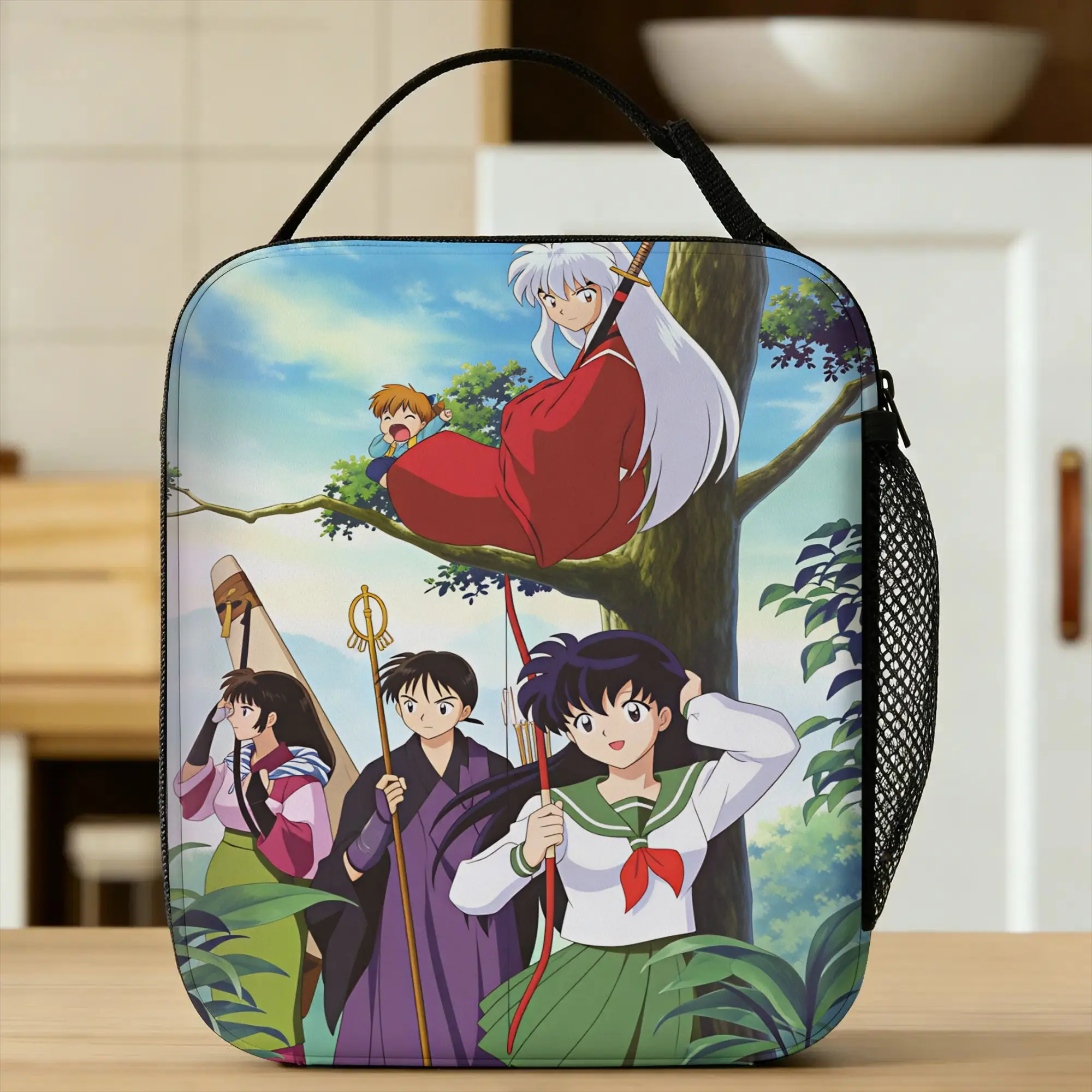 Inuyasha Kagome Higurashi Lunch Bag  Aesthetic Lunch Box Child Outdoor Picnic Portable Insulated Cooler Bag Thermal Lunch Bags