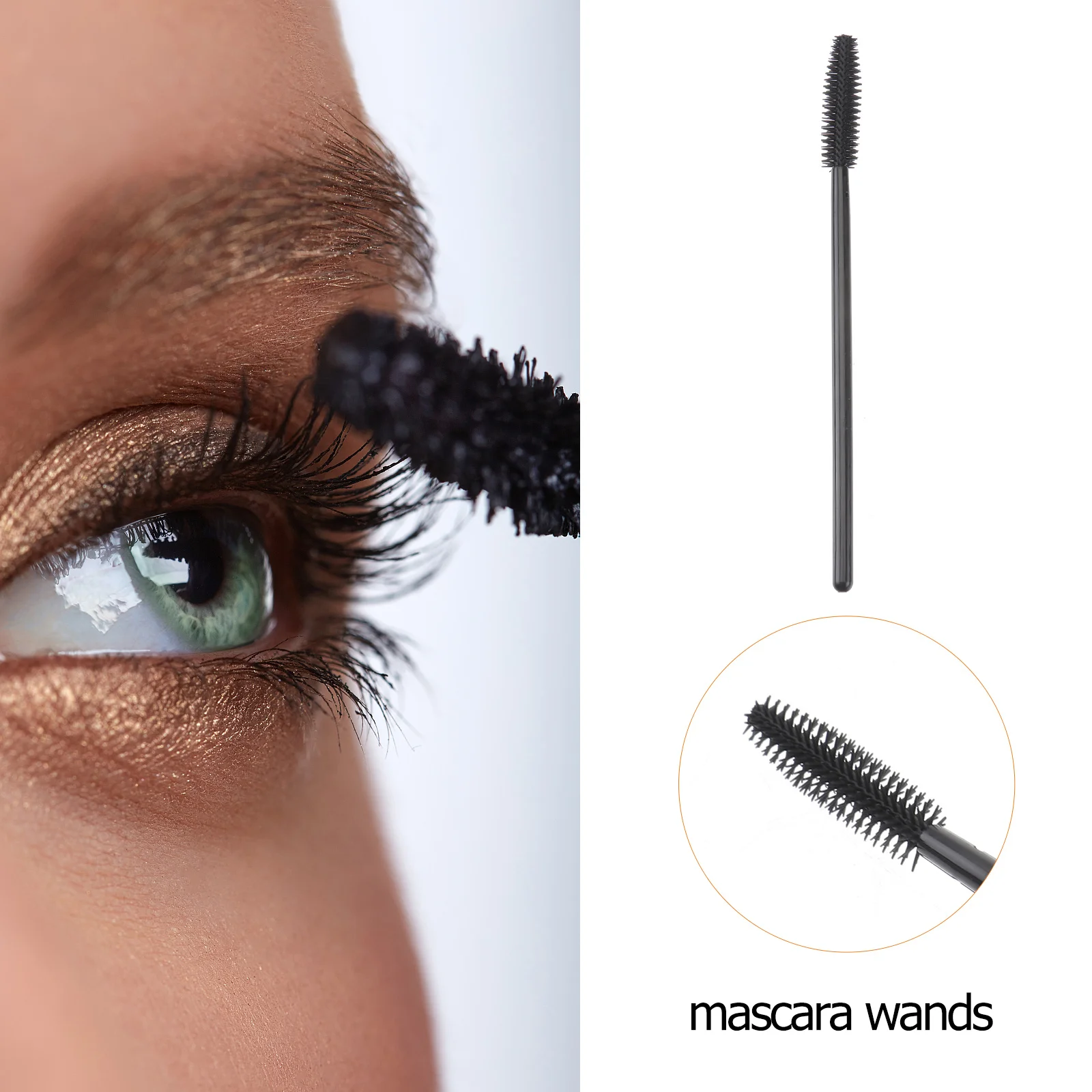 

50Pcs Eyelash Brushes Nylon Bristles Plastic Handle Disposable Lash Curler Eyebrow Comb Makeup Tool Professional Use