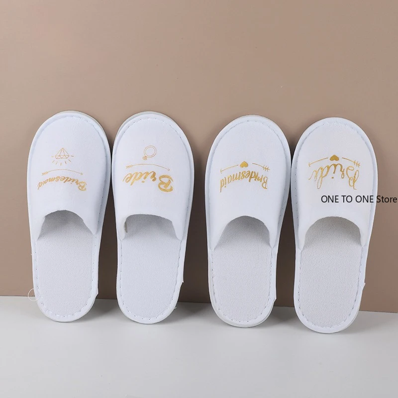 

Cross Stitched Disposable Slippers Hotel Guest Room Bridal Maids Anti Slip Bedroom Slippers Comfortable Footwear for Travelers A