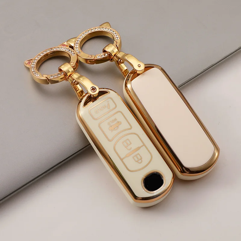 TPU Leather Car Key Case Cover Key Holder Shell Accessories For Mazda 2 3 6 Atenza Axela Demio CX-5 CX5 CX-3 CX7 CX-9 2015- 2019