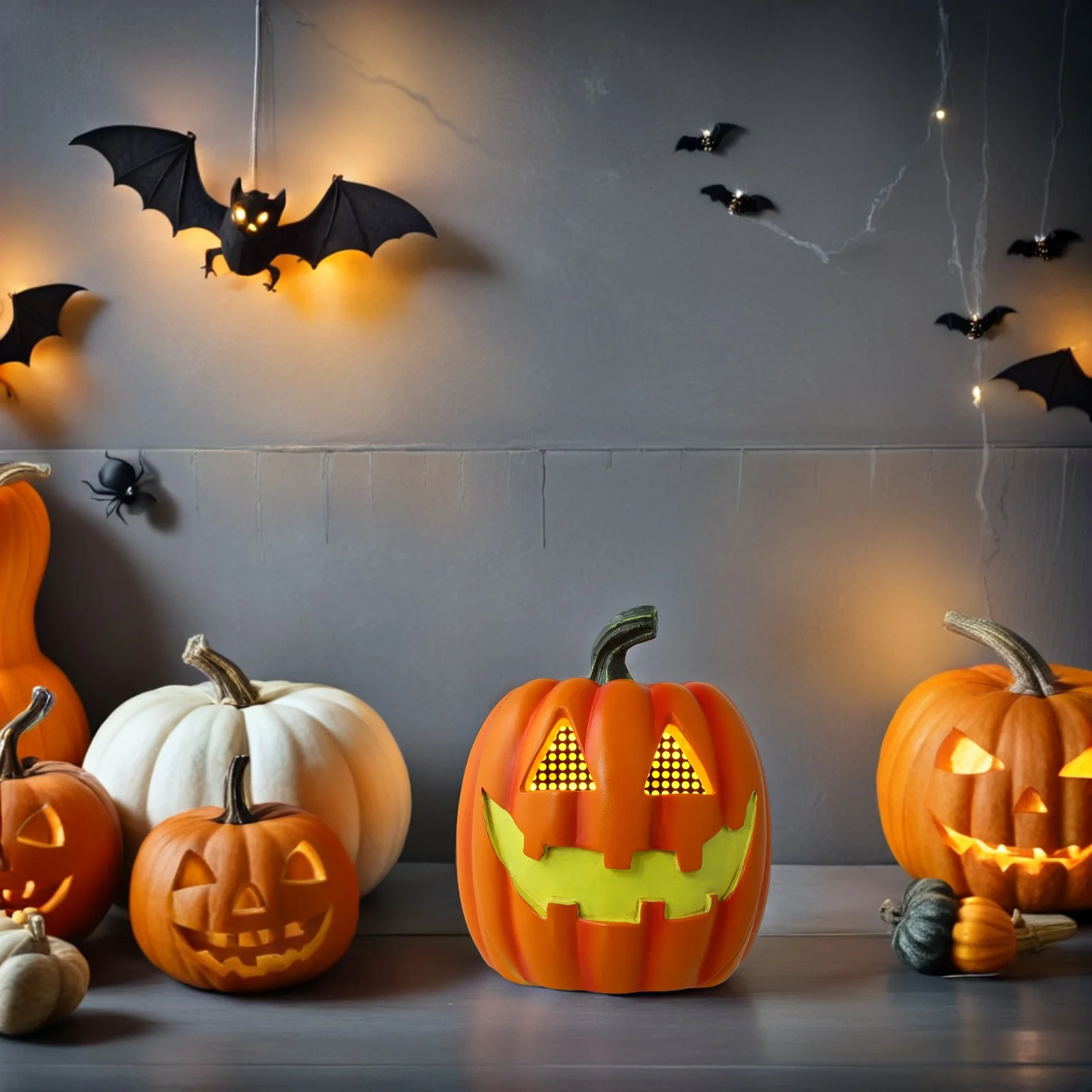

Halloween Pumpkin Light Operated LED Indoor Pumpkin Shaped Night Lamp Halloween Table Decoration Party