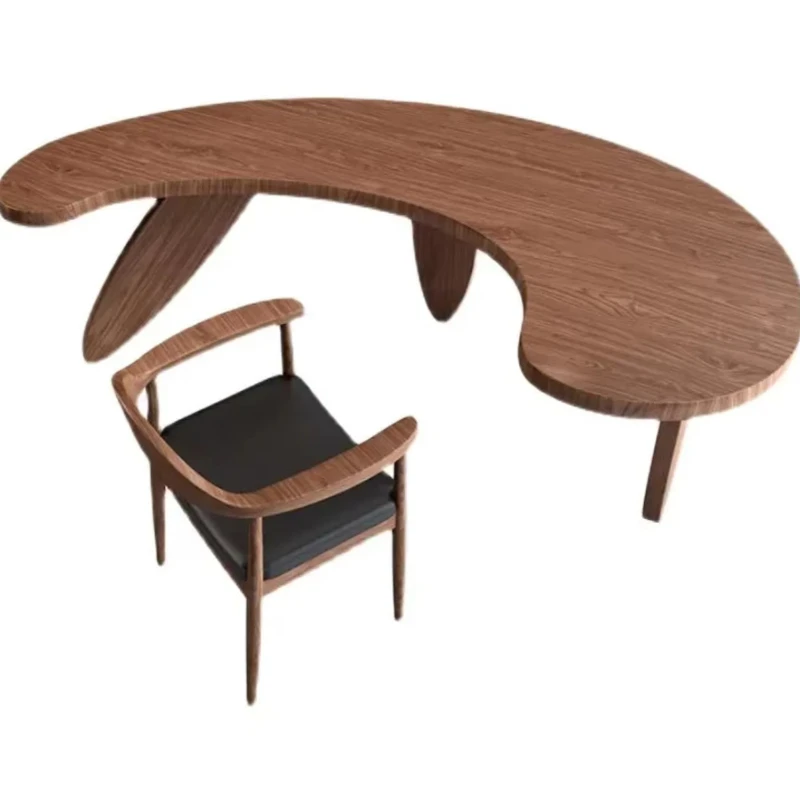 

Contemporary designer desk solid wood luxury modern boss desk simple curved family office bedroom