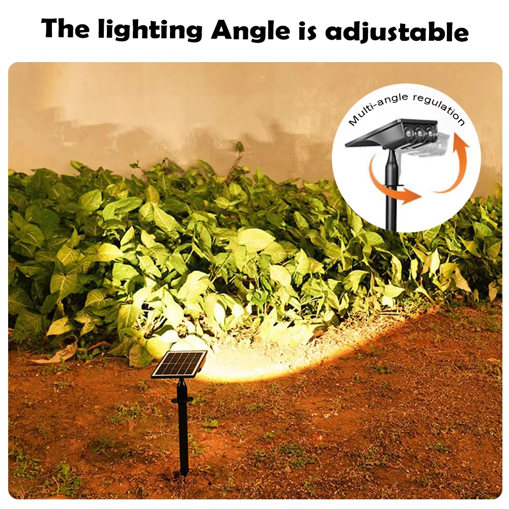 

Solar Spot Light Warm＆White Light Outdoor Solar Powered Spotlights Waterproof Pathway Lamp for Garden Walkway Driveway Landscape