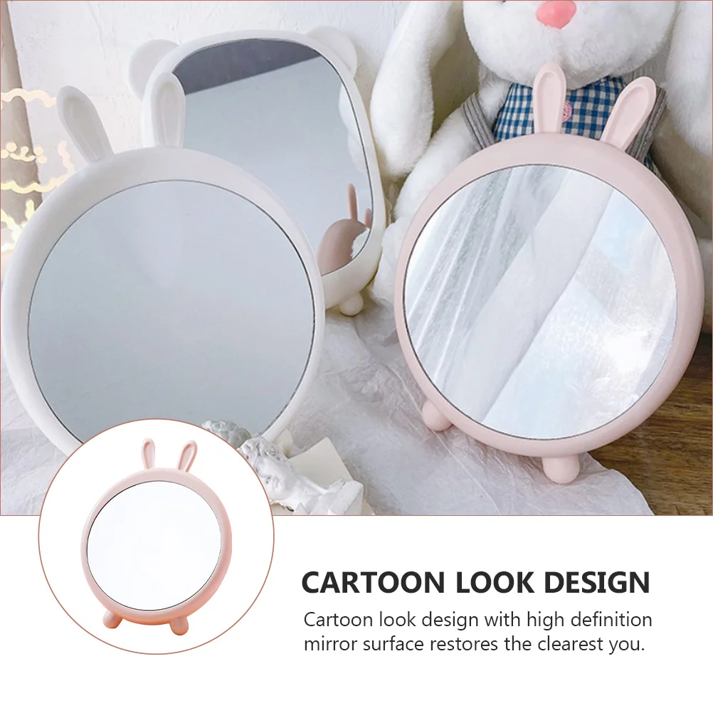 1 szt. Lustro biurkowe, kreskówkowe, różowe, stołowe, do makijażu, wysokiej rozdzielczości, praktyczne do pielęgnacji urody.