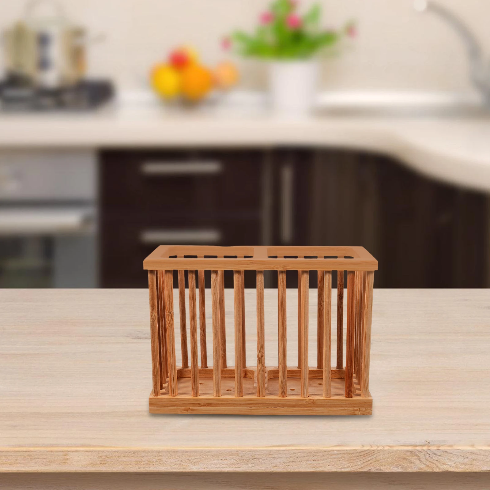 

Hollow Bamboo Cutlery Holder Hollow Bamboo Tableware Cylinder Decorative Kitchen Utensil Organizer Eco Friendly Storage