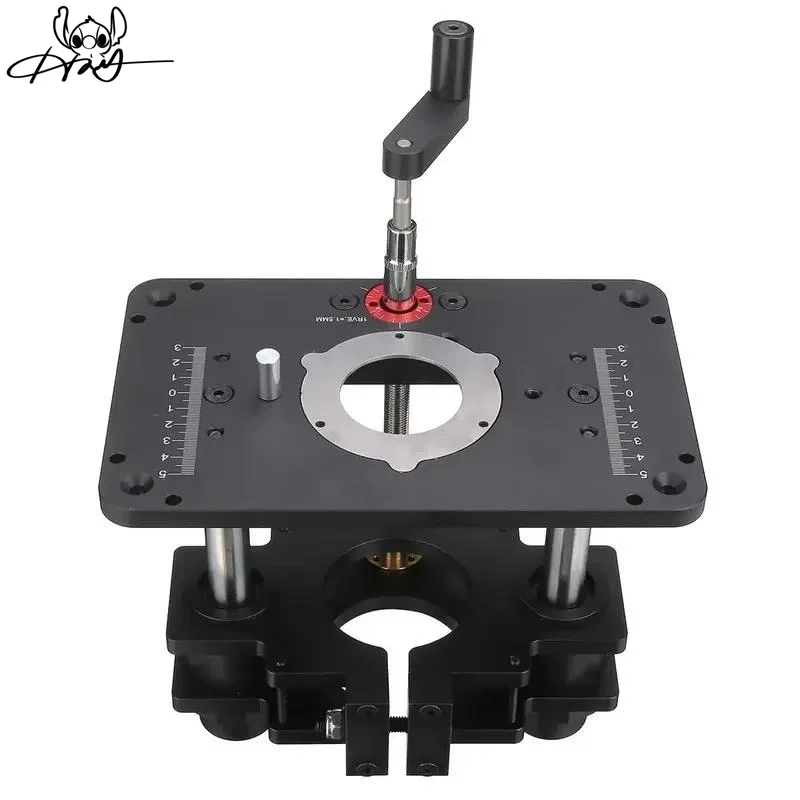 Woodworking Router Lift System with Aluminum Top Plate for 65mm 69mm Diameter Motors Workbench Trimmer Engraving Machine Tool