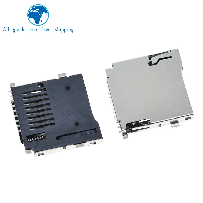 10PCS Push-Push Type TF Micro SD Card Socket Adapter Automatic PCB Connector