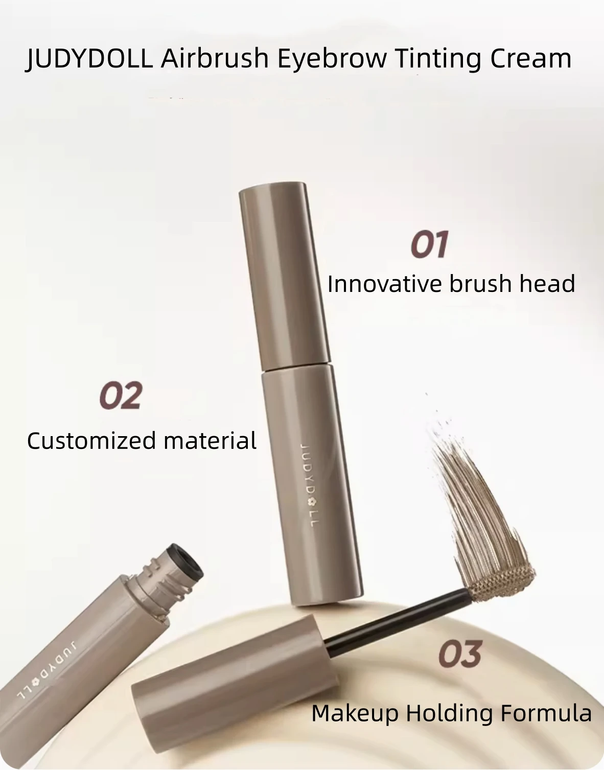 Nuovo aggiornamento! Judydoll Balsamo per sopracciglia colorato Spazzola per capelli Flu Plump Impermeabile Naturale Sopracciglio Tinta Cosmetici Sopracciglia Trucco