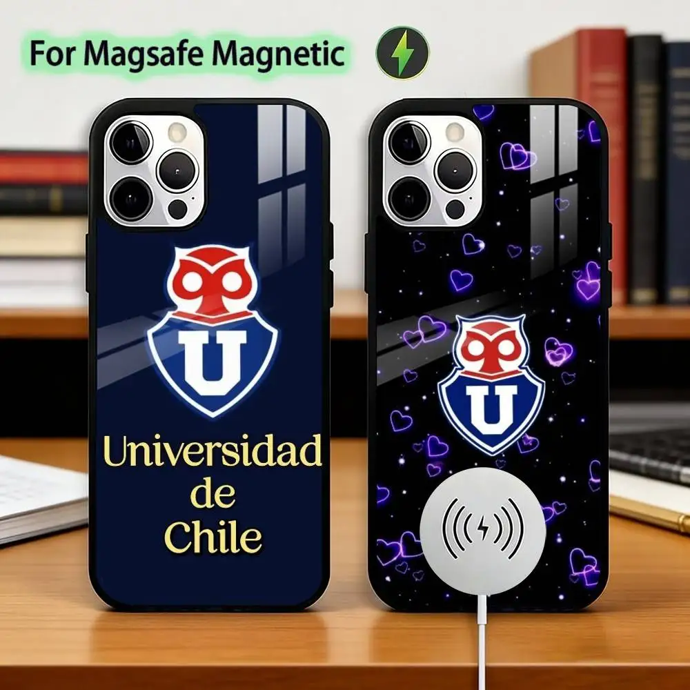 

C-Chile U-University Phone Case For iPhone17,16,15,14,13,12,11 Plus,Pro Magnetic with Magsafe Wireless Charging