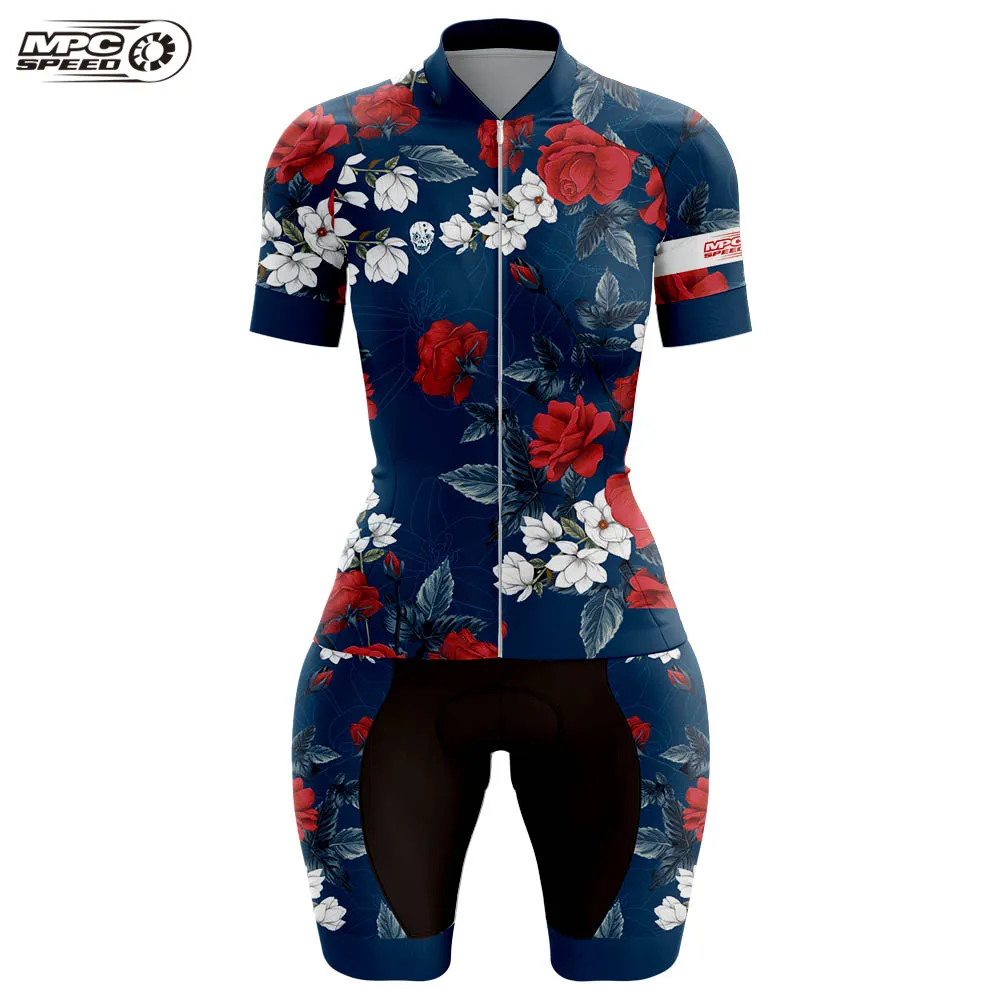 Mpc Speed Women\'s Triathlon Suit Monkey Cycling Clothing Jumpsuit ropa ciclismo Summer Short Sleeve mujers Mtb Skinsuit Set