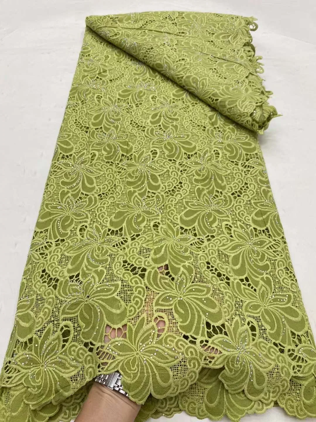 

Green African French Beaded Groom Lace Fabric 2024 High Quality Embroidery Luxury Bridal Sequin Lace Fabric For Nigeria Dresses