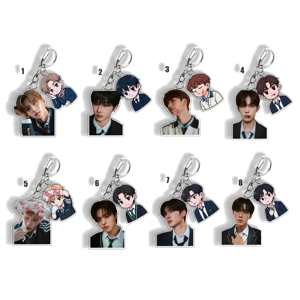 Llavero ALPHA DRIVE ONE, Dibujos Animados, Bonito, Acrílico, Impreso, Colgante, Accesorios para Bolsos, Anillo para Llaves, Regalo para Fans de JUNSEO, ARNO, GEONWOO