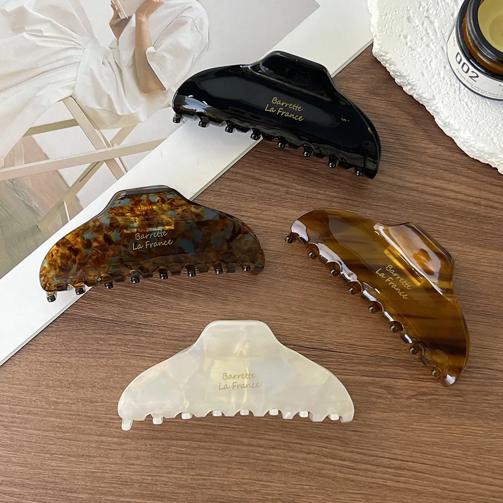 Große Haarklammer Clip Acetat Hai Clip Arc Geometrische Haarklammern Greifen Vintage Damen Haarschmuck