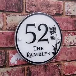 Number Modern Decorative House Signs Classic Black and White Colors Customized Acrylic Door Number Plaques Door Plate