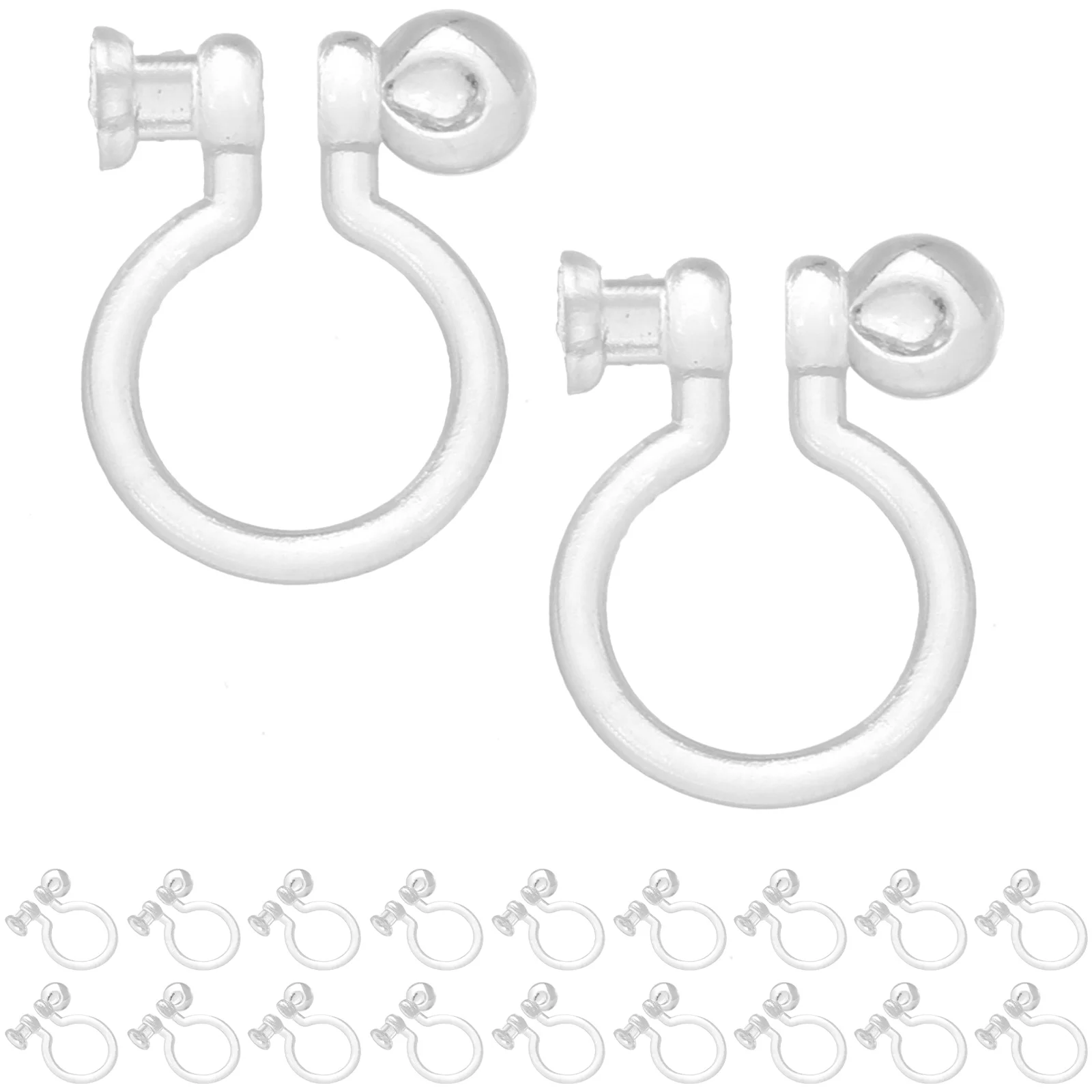 50 Pcs Earring Converter No Piercing Decorative Earrings Clip Backs Crafting Plastic Accessories Material Supplies