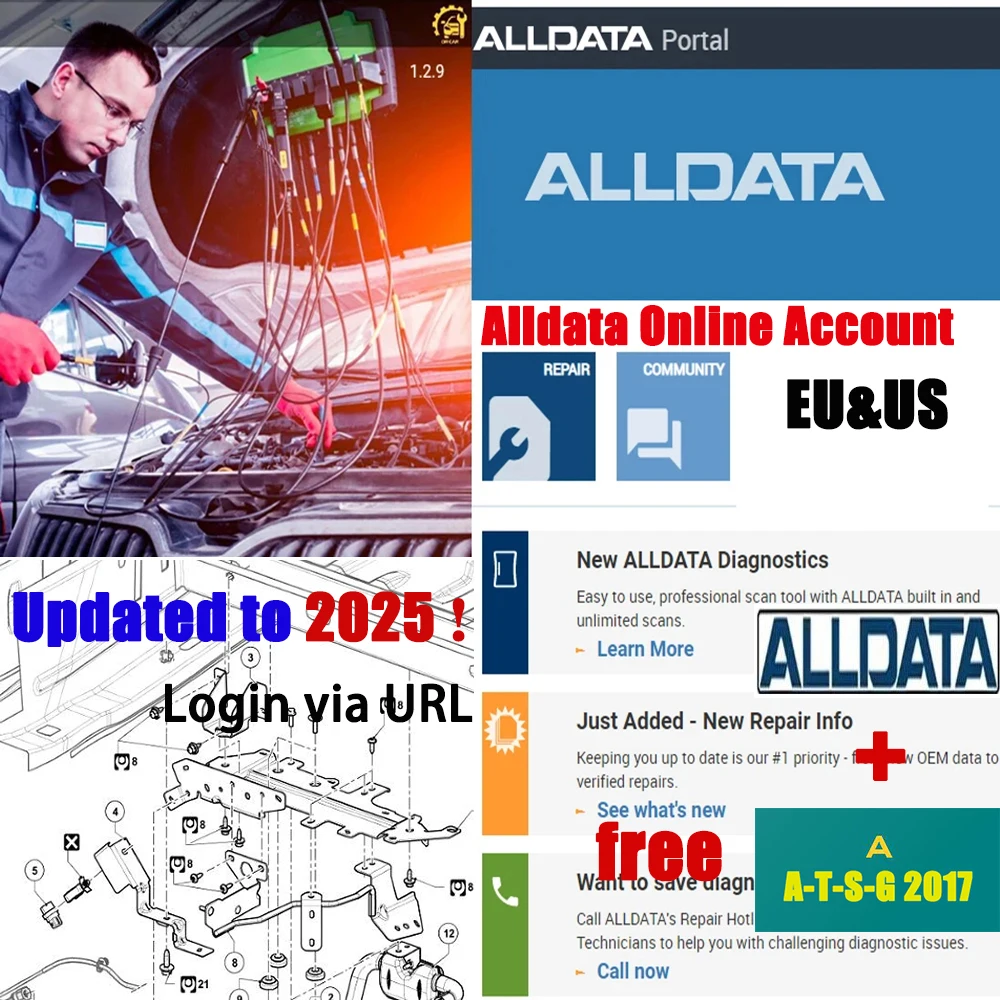 

2025 ремонтная онлайн-учетная запись программного обеспечения Alldata для alldata EU USA с бесплатными диаграммами ATSG2017 для ремонта всех данных стабильная работа