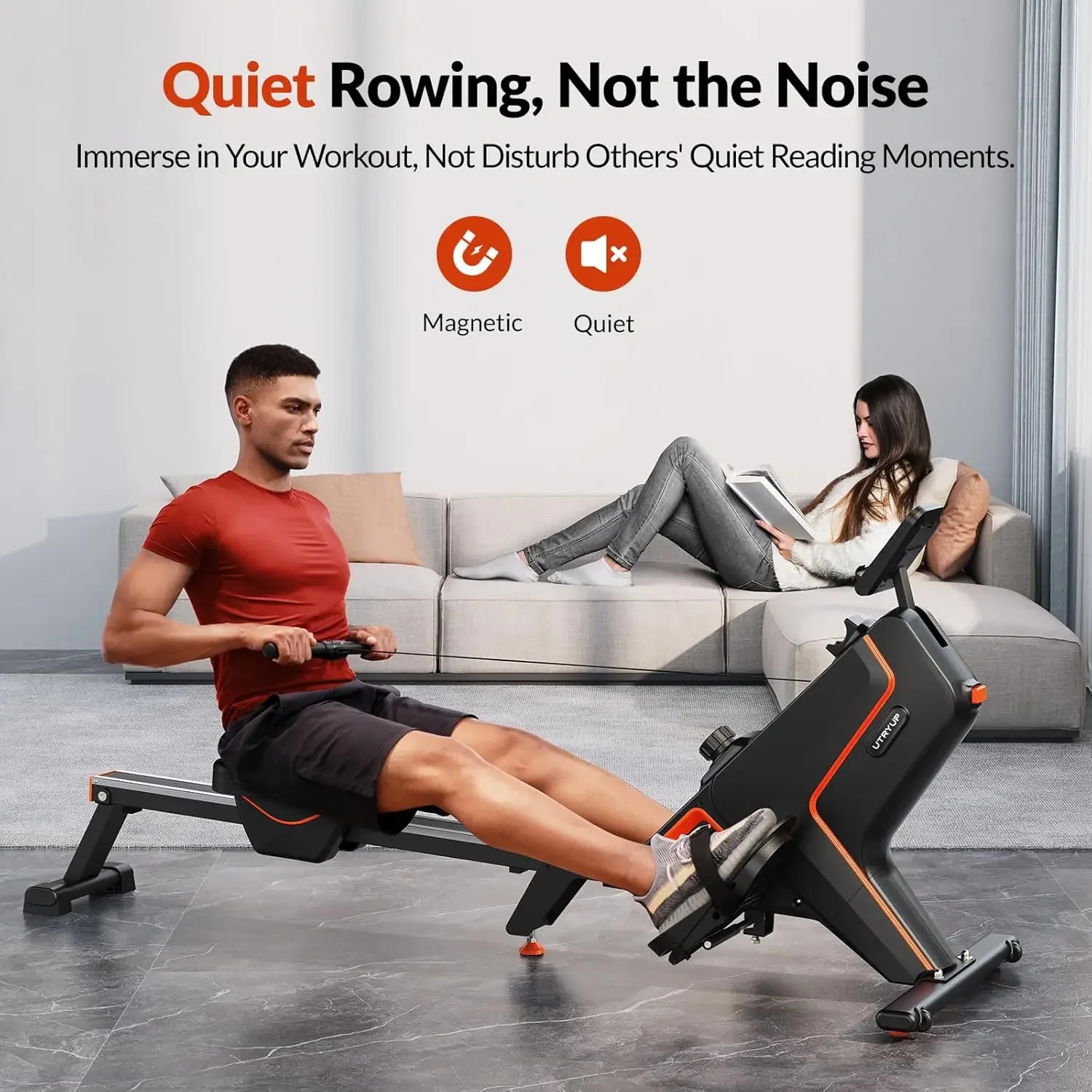 Rowing Machines for Home, Compact and Saves Space - Vertical/Folding Storage, 350 LB Weight Capacity with Bluetooth App