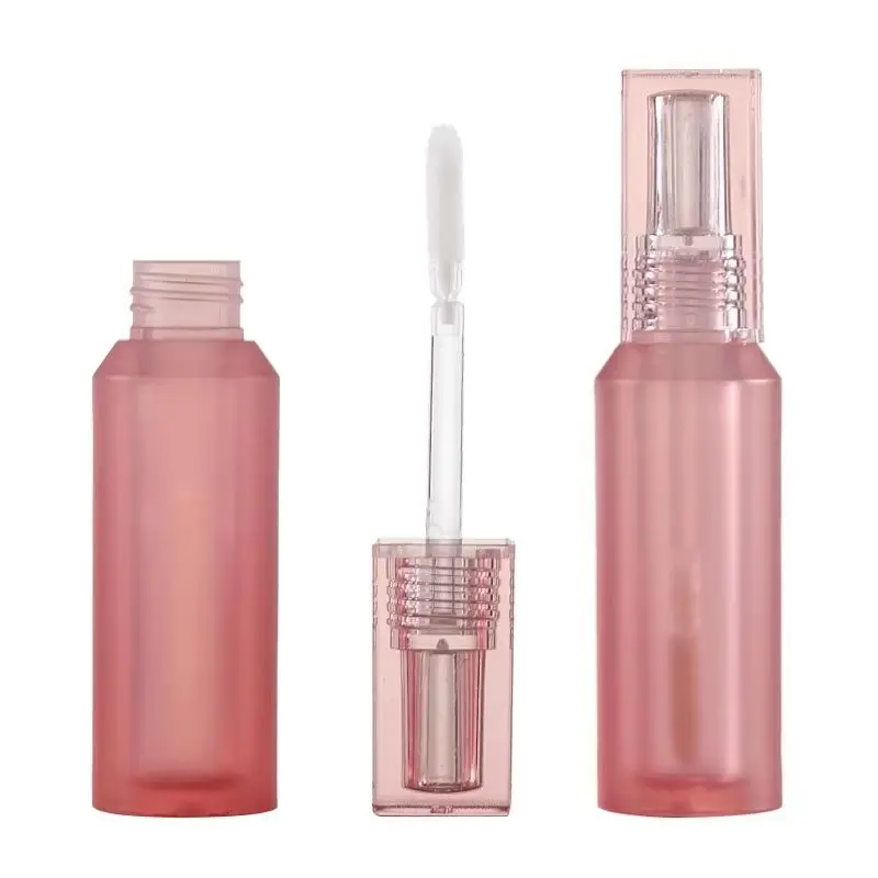 

50pcsMatte Red Lip Gloss Tube Square Lid Empty Thick Wall Cosmetic Packaging Container Round Plastic Lip Glaze Refillable Bottle
