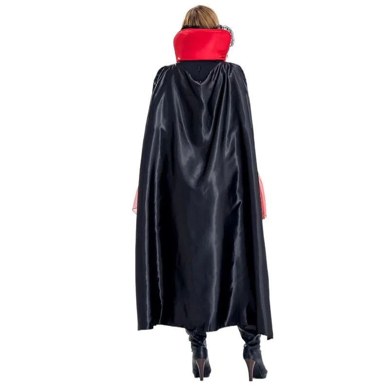 Kostium Wiedźmy na Halloween Damski Cosplay Wampira Królowa Kier Sukienka Księżniczki Strój Filmowy Gotycki na Bal Maskowy