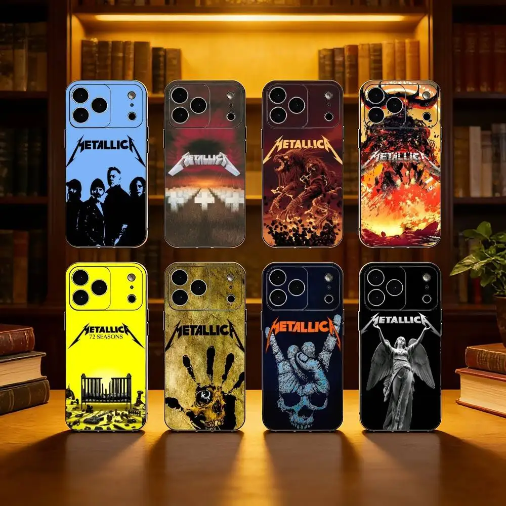 

72 S-Seasons M-Metallica Cool Band Phone Case For iPhone 17,16,15,14,13,12,11 Plus,Pro Max, Soft Silicone Black Cover
