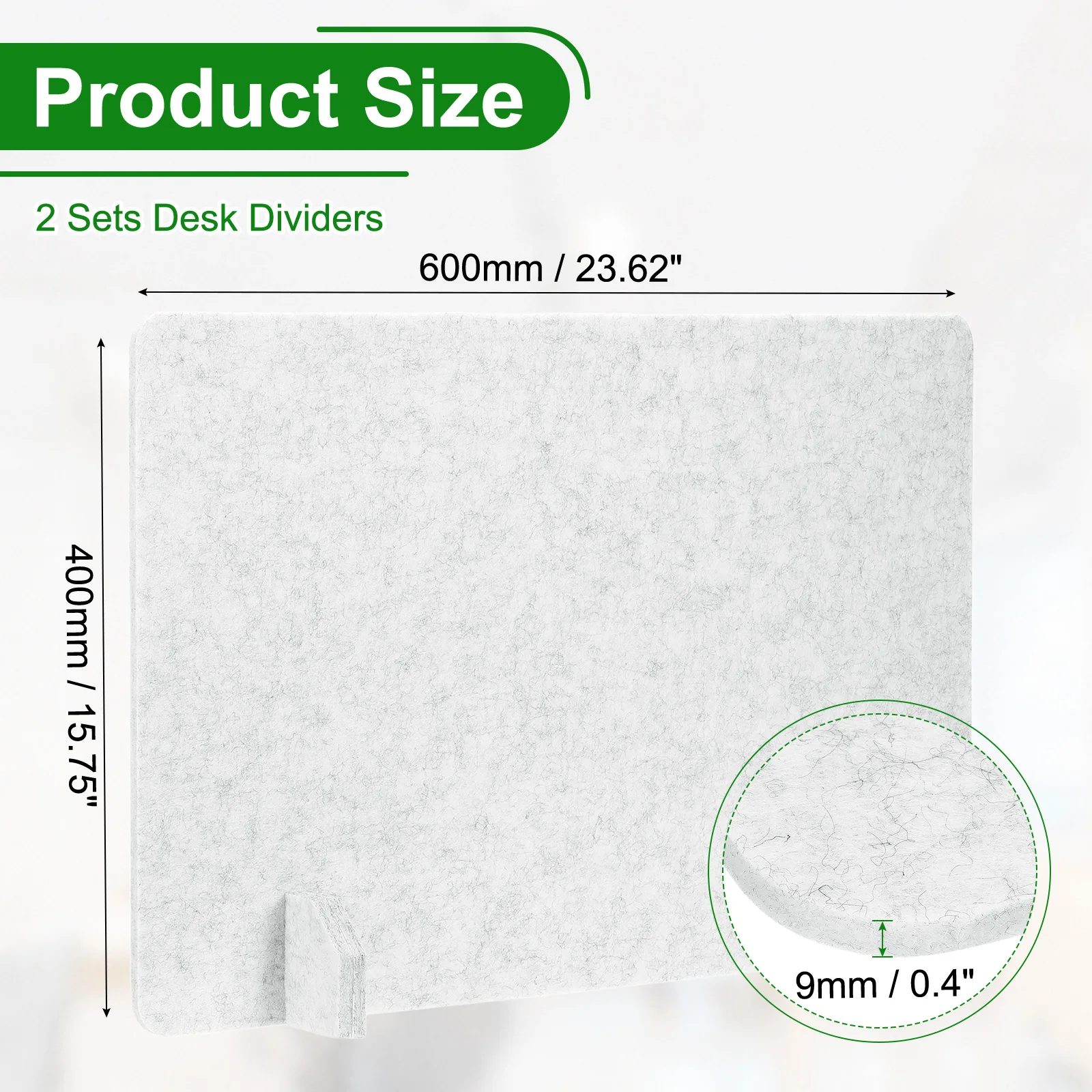 2Pcs Desk Dividers Desk Privacy Panel Freestanding Noise Reducing Partition Acoustic Panel with Support Feet for Testing Office