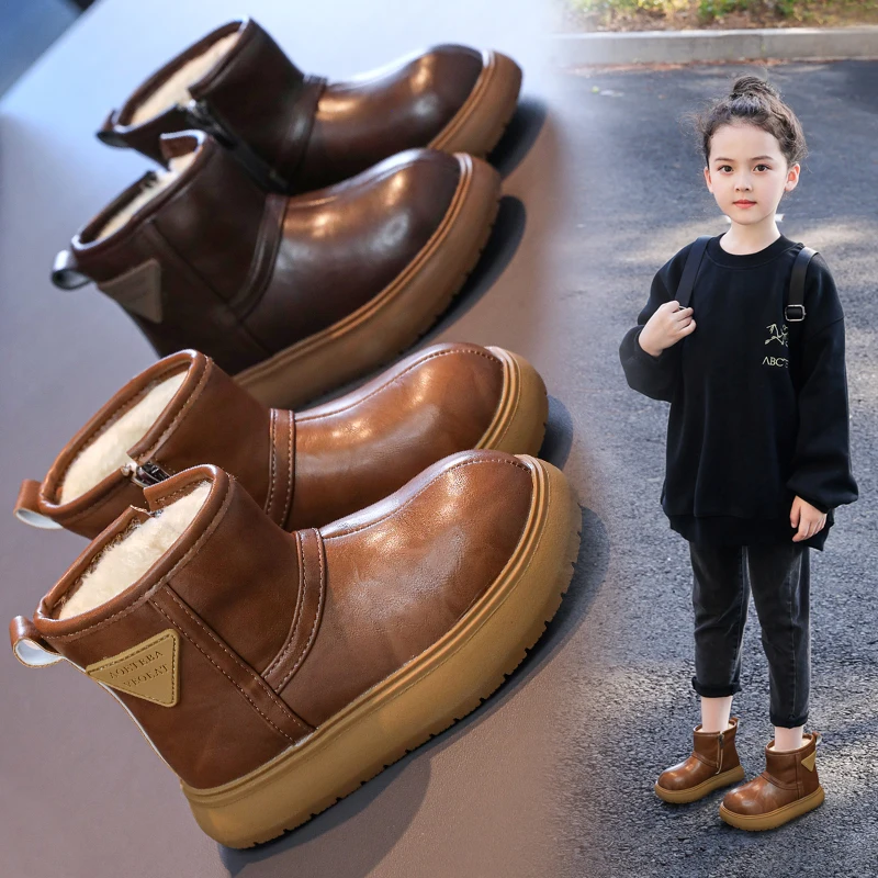 

Зимние сапоги для мальчиков. Утолщенные хлопковые сапоги для девочек. Новые зимние непромокаемые детские полусапожки. Теплые и утолщенные хлопковые сапоги.