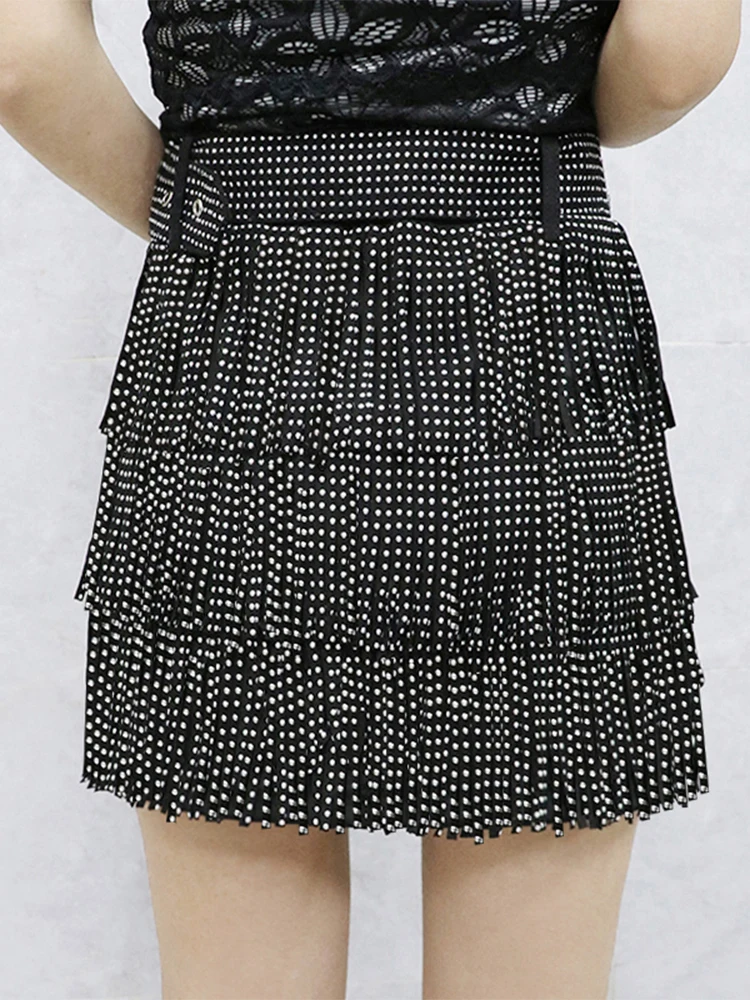 New 2026 Tassel Heavy Work Rhinestone Waist Belt Multi-layer Cake Skirt A-line Skirt Half-length Skirts for Women