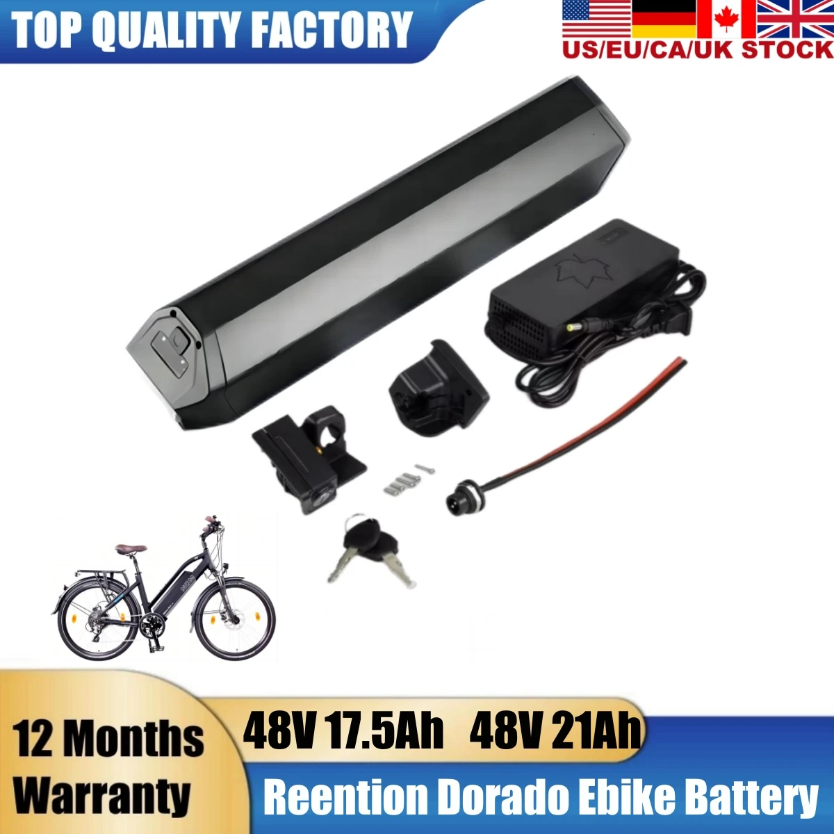 48V 21Ah Ebike Battery Reention Dorado Batteria Pack 17.5Ah 25Ah Electric Bike AKKU for 250W 750w 500w 1000W Motor With 3A Charg