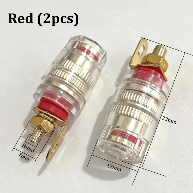 Cltgxdd 2 Stück Messingklemmen für 4-mm-Bananenstecker, CD-Audio-Lautsprecher, Anschlusskabel, Verstärker, Gewinde 31 mm/33 mm – Detail 16