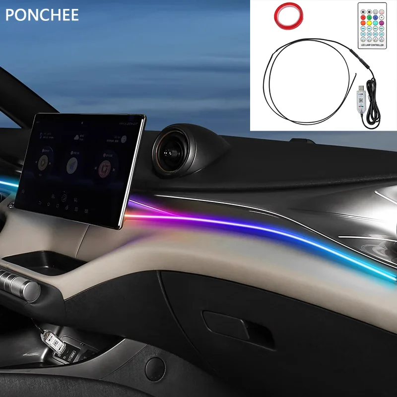 New For BYD Dolphin 2023-2024 Car Atmosphere Light Article LED Lights Decorate Atmosphere Neon Interior Lights RGB Auto Supplies
