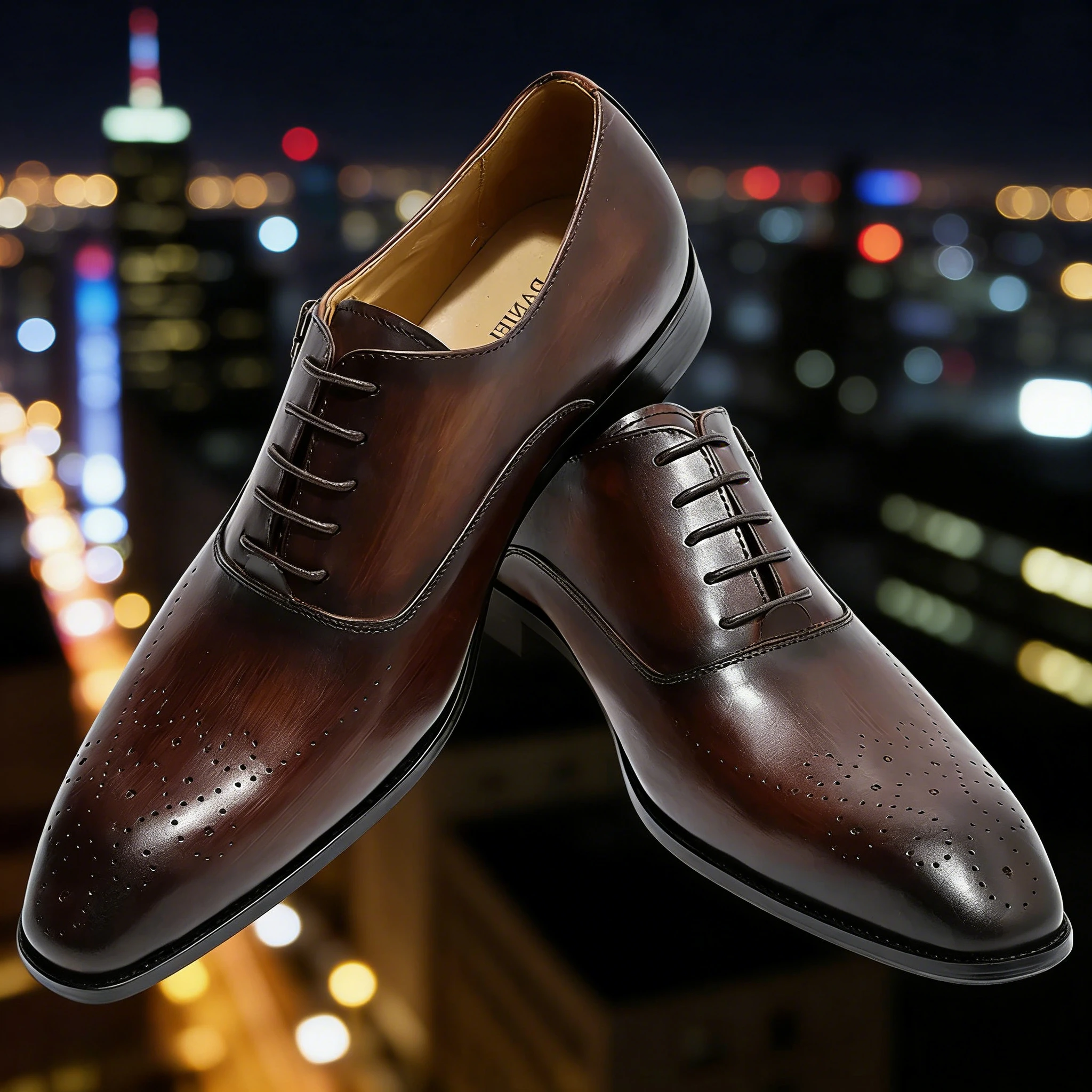 

British Style Men's Genuine Leather Business Oxford Shoes Brock Cowhide Handmade High-end Men's Dress Wedding Shoes