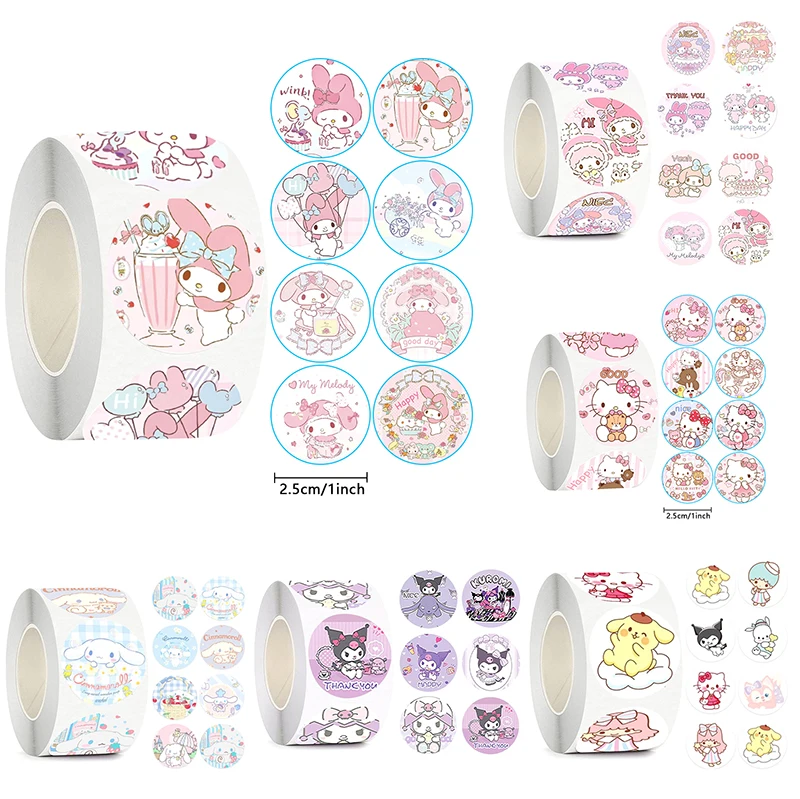 Creative Hand Account Decoration Stickers Rolls Cartoon Cute Anime Cinnamoroll Kuromi Pochacco Stickers