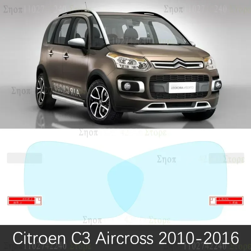 Full Cover Anti Fog Rainproof Film For Citroen C3 Picasso Aircross 2009~2019 Rearview Clean Mirror Car Stickers Accessories