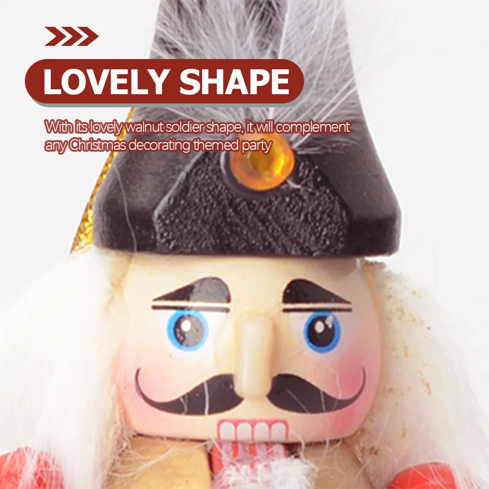 

4pcs Wooden Nutcracker Figure Christmas Soldier Holiday Decoration Xmas Tree Ornament Hanging Puppets Craft Kids Gifts Home