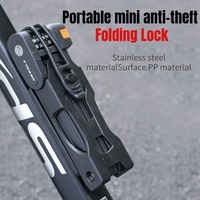 Cycling Portable Folding Lock Mountain Road Bike Bicyle Mini Anti-Thief Folding Lock Waterproof Rust-proof Alloy Steel Lock