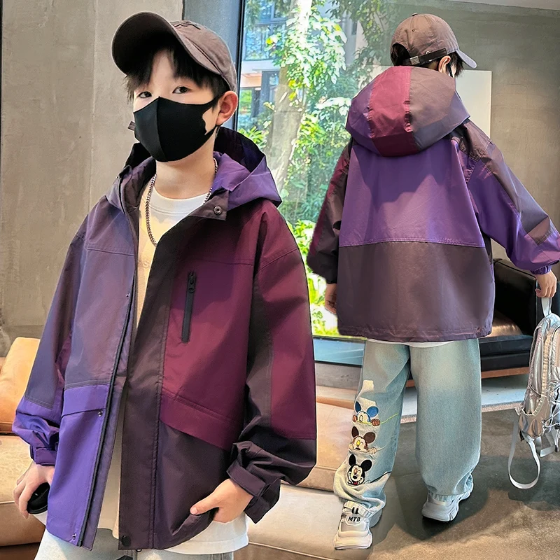 

Kids Active Protection Jacket Baby Boys Spring Autumn Fishing Running Outdoor Coat Teen Boys Hiking Coat Child Patchwork Jacket