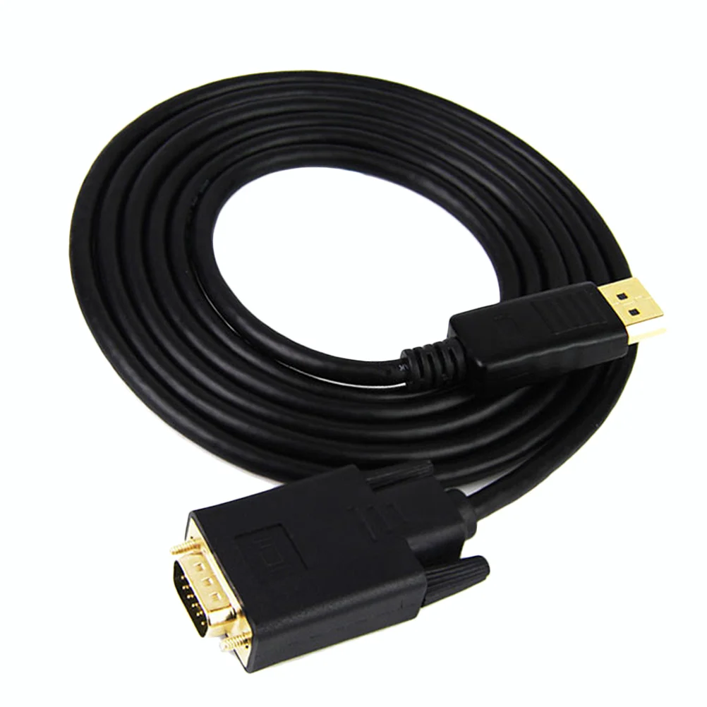 Kabel DisplayPort do VGA, pozłacane złącza, 1080P, do monitora komputerowego, projektora, adapter, przewód wideo.