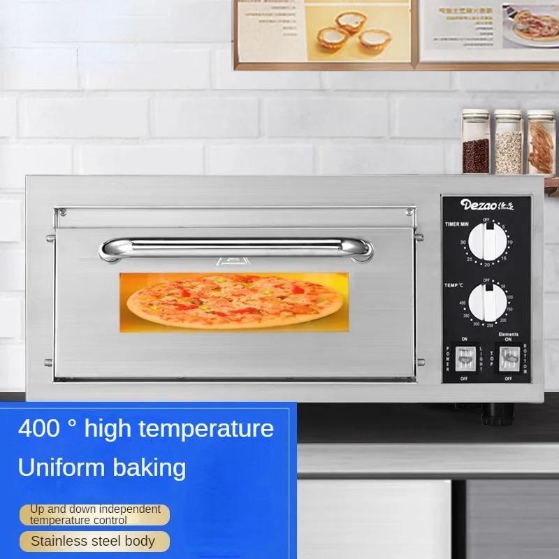 Horno eléctrico profesional para Pizza, máquina comercial de gran capacidad de 1 capa para hornear pasteles y huevos de Pizza de 12 pulgadas