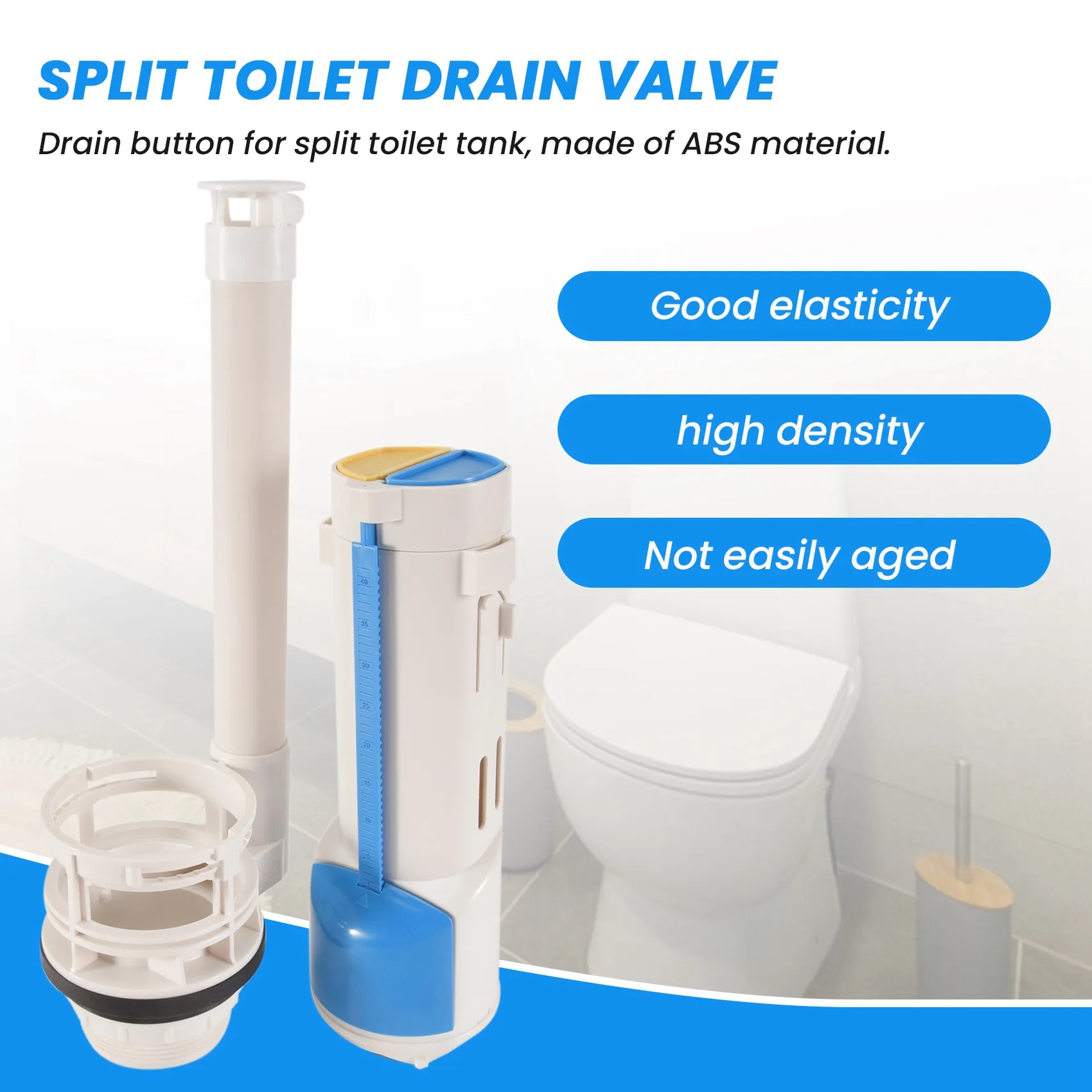 AT05-3X Split Toilet Drain Valve Two-Button Toilet Water Outlet Valve Dual Flush Fill Water Tank Accessories