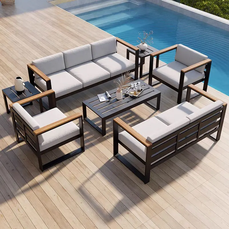 

Уличный диван, алюминиевый сплав, нержавеющая сталь, водонепроницаемая вилла, комбинированная терраса, сад, мебель для двора, диван