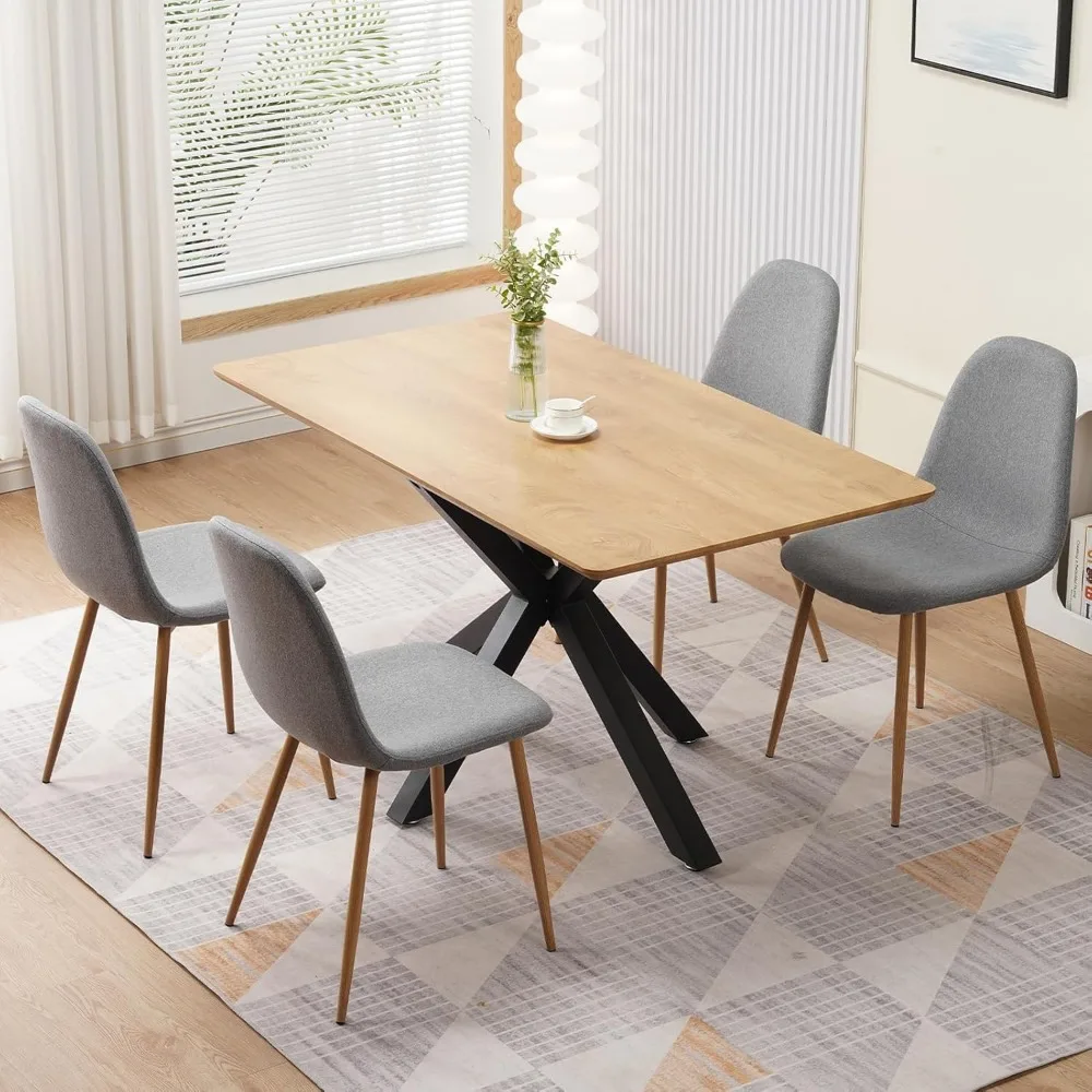 Dining Chairs Set of 4,Modern Upholstered Dining Room Chairs, Kitchen Chairs with Metal Legs, Comfortable Kitchen Chairs for Din