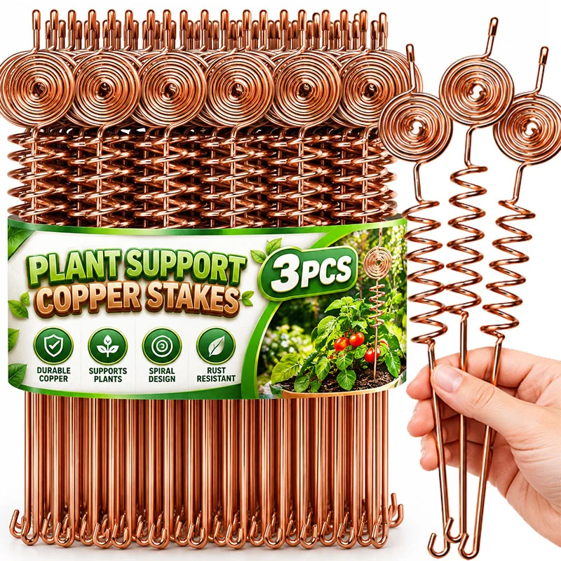 Copper Electroculture Plant Stakes Coil Antenna Plant Growth Support Garden Copper Wire Rod for Vegetables Flower Pot Fruit Tree