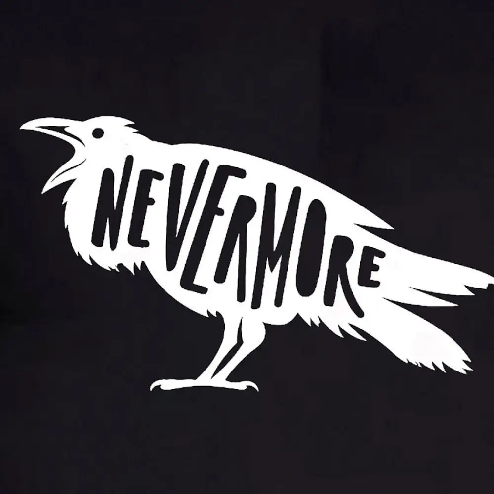 Nevermore T Shirt Edgar Allan Poe The Raven Poem Poetry Gothic Novelty Fun