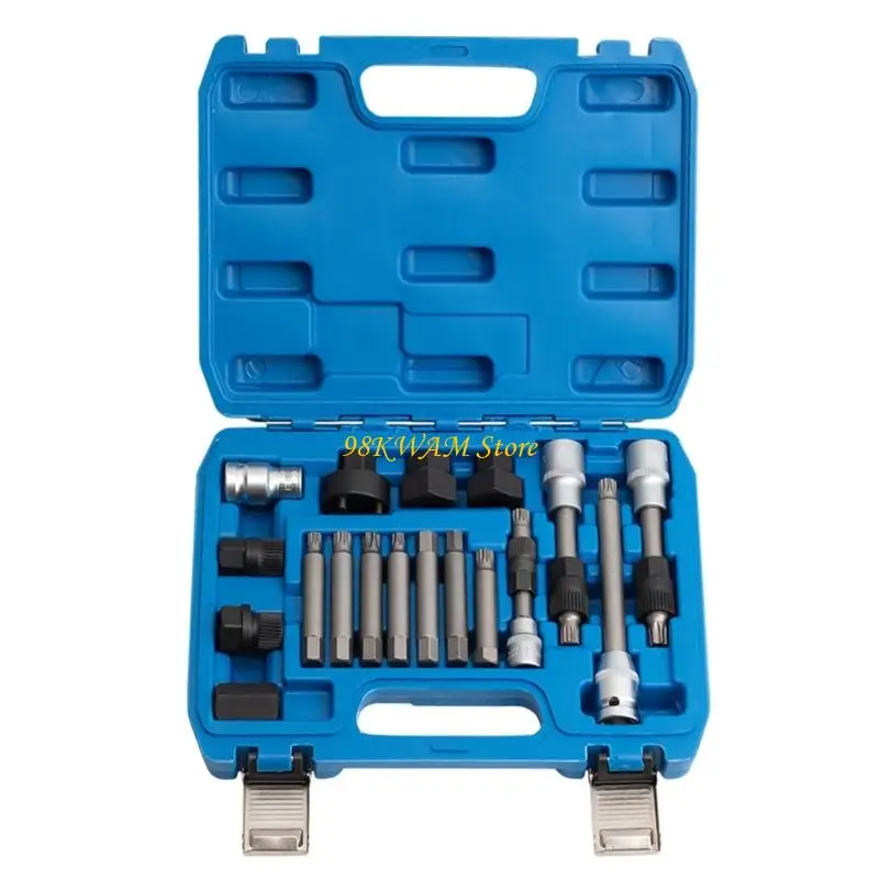 

18Pcs Car Generator Pulley Removal Tool Metal Construction For Professional Mechanic And DIY Enthusiasts 68UF