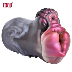 FAAK Silicone Male Masturbator Single Hole Pocket Fantasy Animal Pussy Stroker Intimate Vagina Sex Toys Shop For Men Pleasure