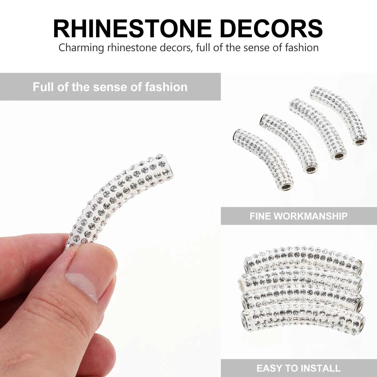 

4Pcs Decorative Metal Shoelace Buckles With Rhinestones Unique Shoelace Accents and Ornaments