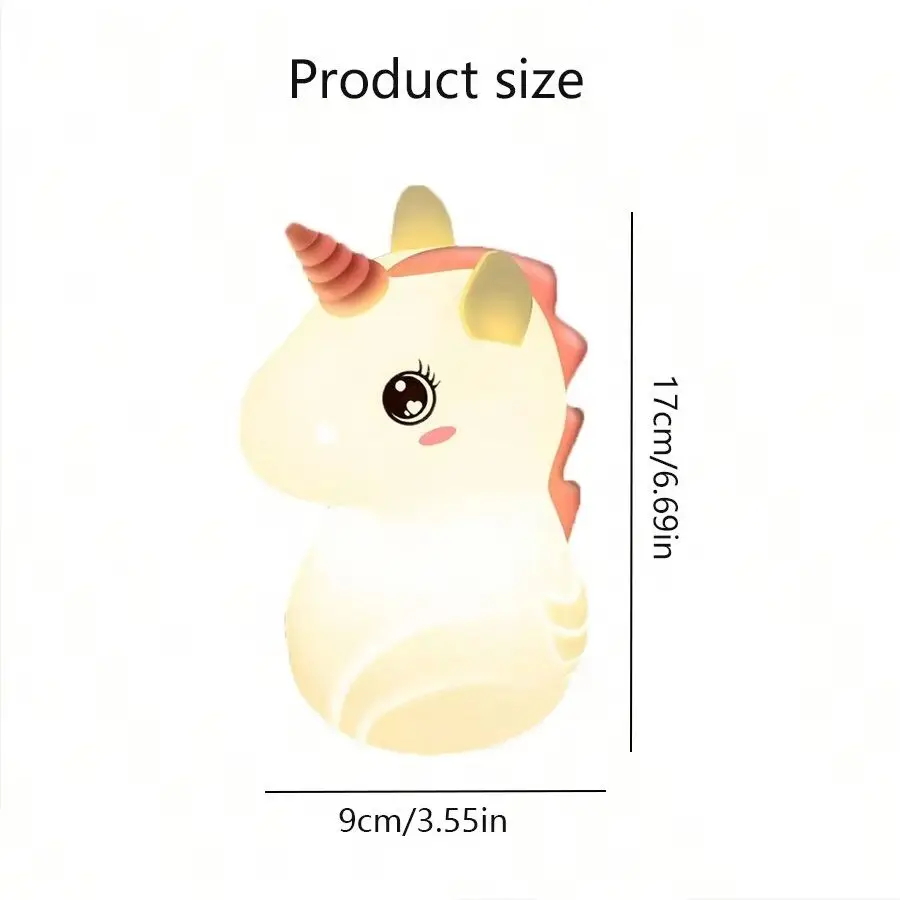 1個のかわいいユニコーンナイトライト、ベッドサイドテーブル、寝室、デスク照明に最適、クリスマスギフト、感謝祭のギフト、誕生日ギフトに最適