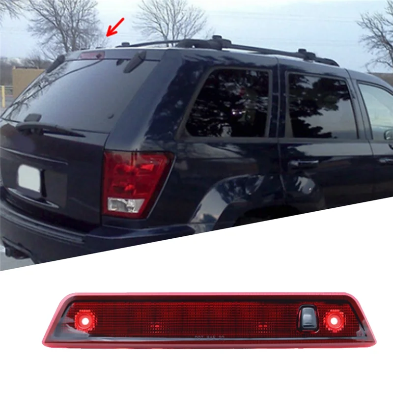 Car Tail Light High Mount Brake Light Third Brake Light Rear Stop Lamp Forjeep Grand Cherokee 2005-2010 Red-A28K