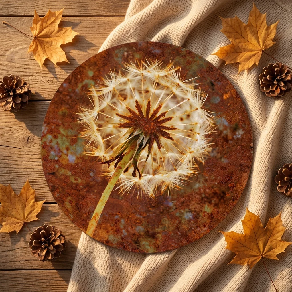 CIFBUY Vintage Dandelion Rustic Aluminum Wall Art Metal Sign, 8x8 Inch Waterproof Durable Decor for Home Garage Studio Bar Cafe